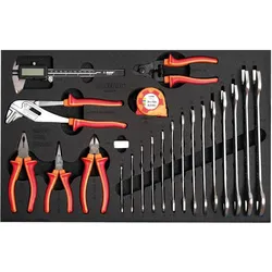 Unior, Zubehör Werkzeugaufbewahrung, 1600SOS22 Werkzeugset 24-tlg., SOS-Modul schmal, 364x564mm, red