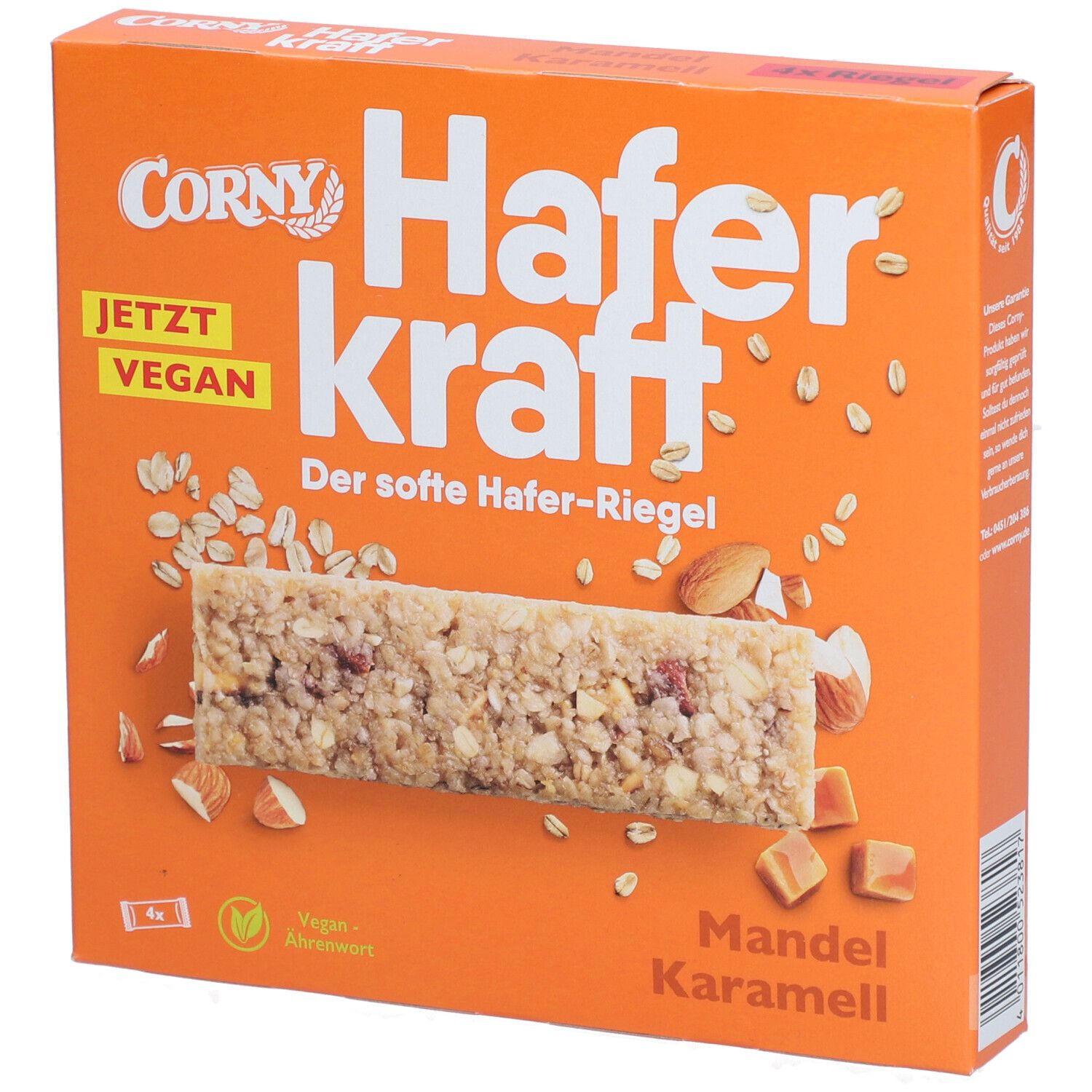 Corny Haferkraft Faltschachtel Mandel-Karamell 4 St Riegel