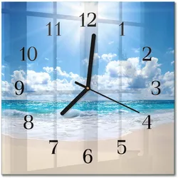 WANDUHR aus Glas 30x30 cm - Meer