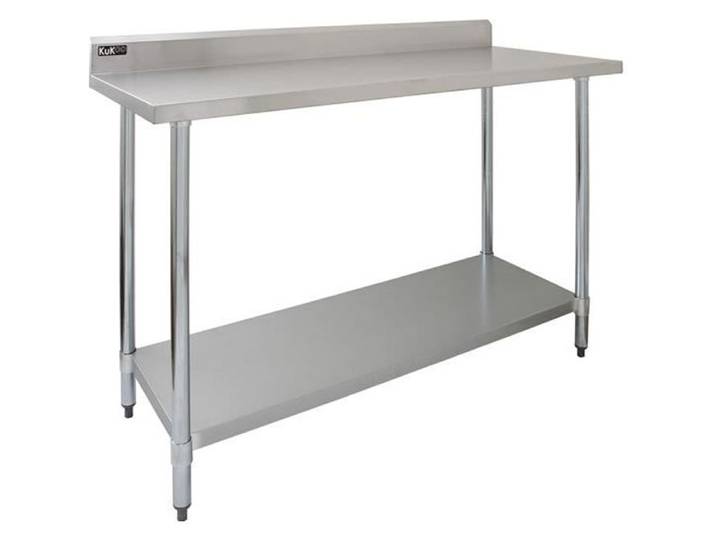 Table de Préparation en Inox 120cm Cuisine Restaurant Cantine Surface Plan de Travail Pour Aliments