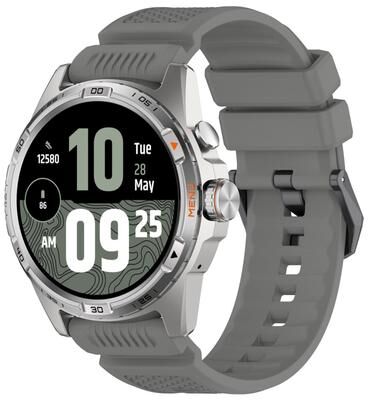 Everyday Crate TicWatch Atlas Pro 5 Enduro Silicone Watch Band With Black Steel Buckle Adjustable Replacement Strap gray