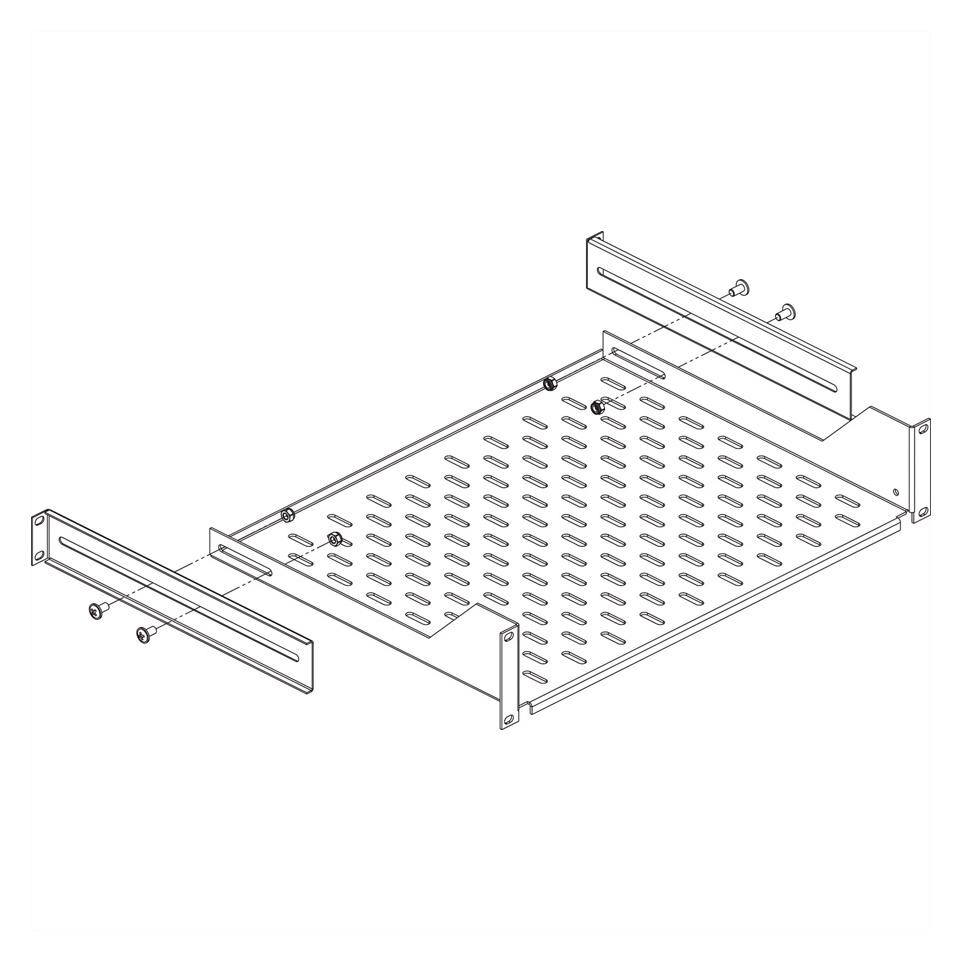 Conteg Winkelstützen für 19"-Fachboden fest, Länge 298 mm (DP-PO-PD-H)