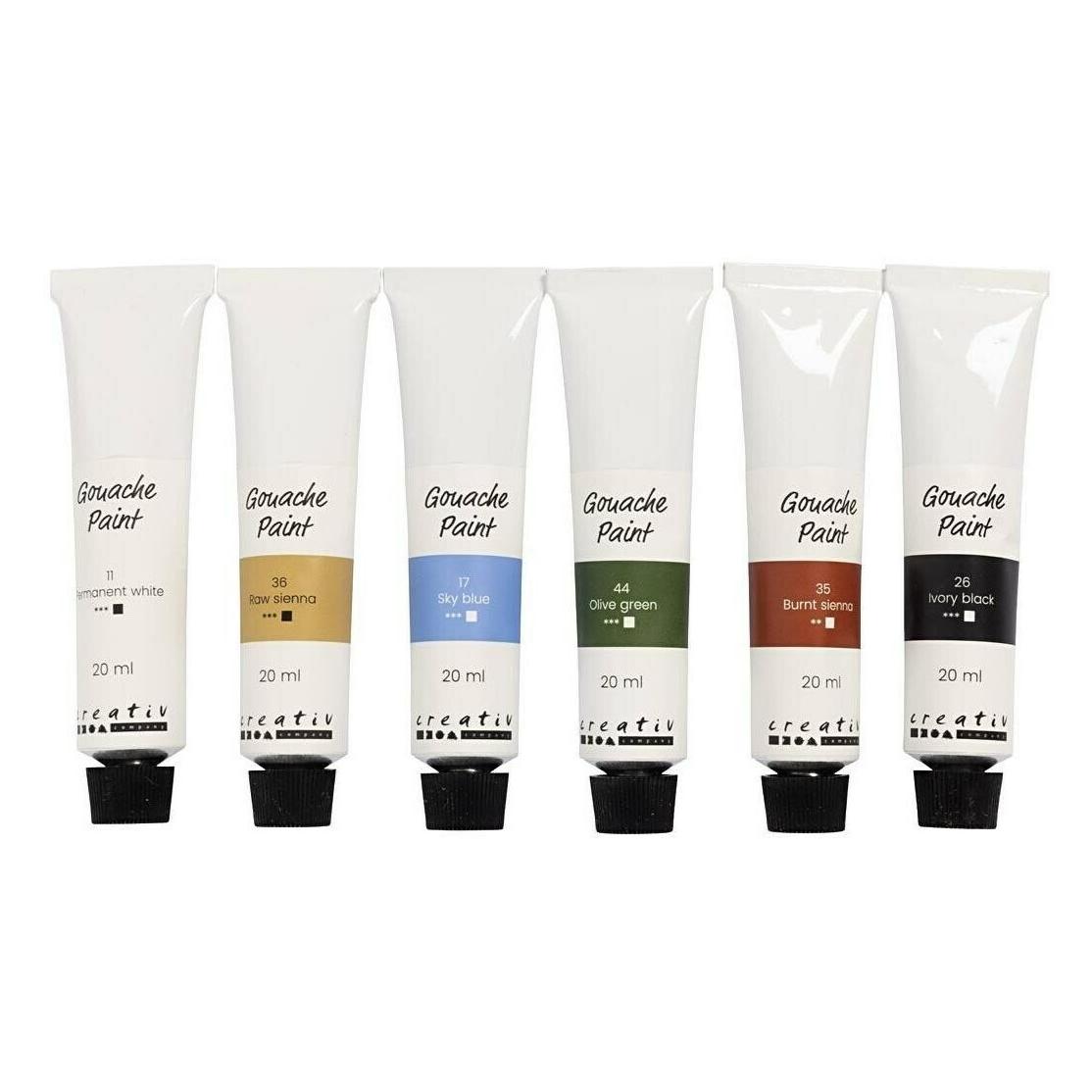 Creativ Company Gouache Paint - Nature colours - 6x20 ml (35620) (20 ml) (35620)