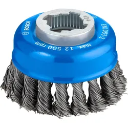 Bosch PRO Topfbürste X-LOCK Heavy for Metal, 75 mm, gezopfter Stahldraht - 2608620727