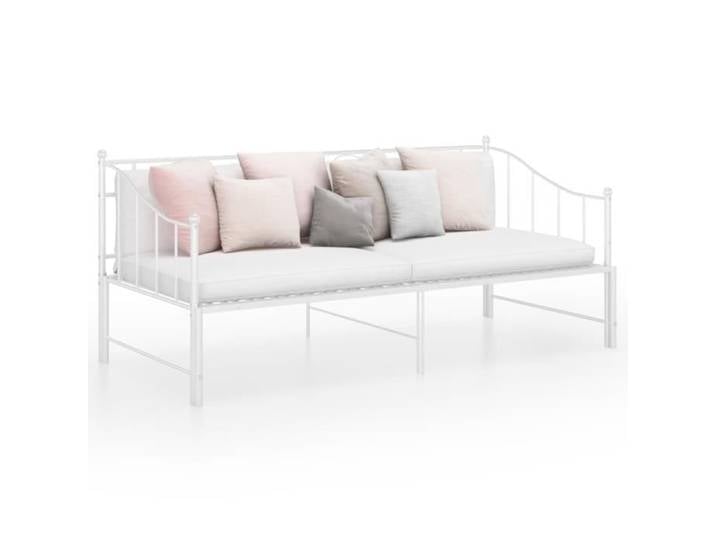 Canapé-lit extensible Blanc Métal 90x200 cm - HB036