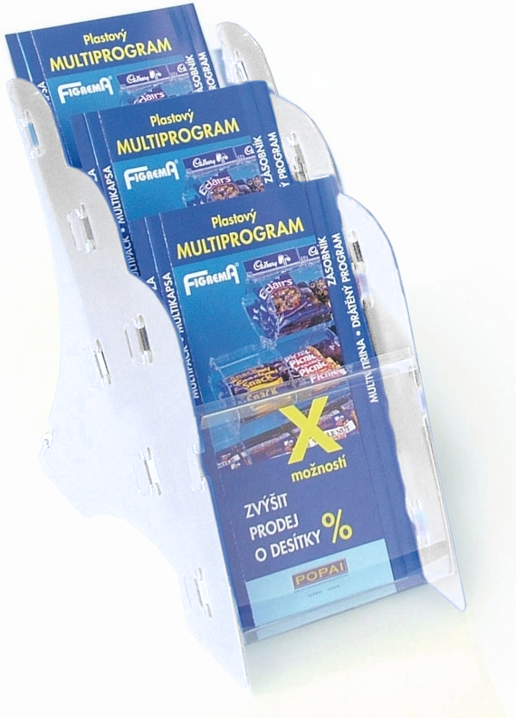 B2B Partner Tisch-Plastikständer für Prospekte, 3x A5, weiß