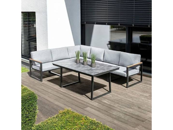 Kettler Ocean Skid Dininglounge Tisch 160x95cm Aluminium/Olefin