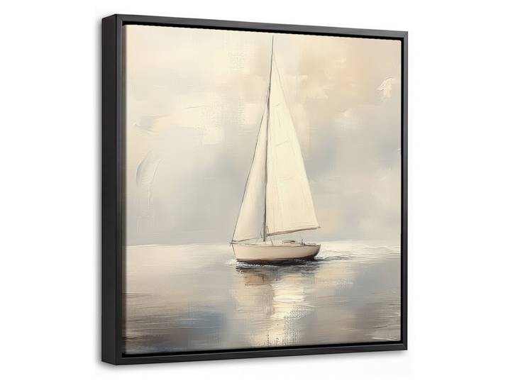 LEINWAND Bilder mit Rahmen - Segelschiff - Meer - Bewölkt - 20x20