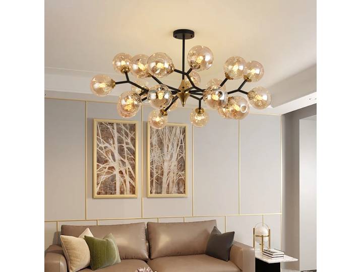 Lustres modernes nordiques Vintage lampe à bulles de verre de luxe pour salle à manger cuisine salon chambre intérieur Led luminaires