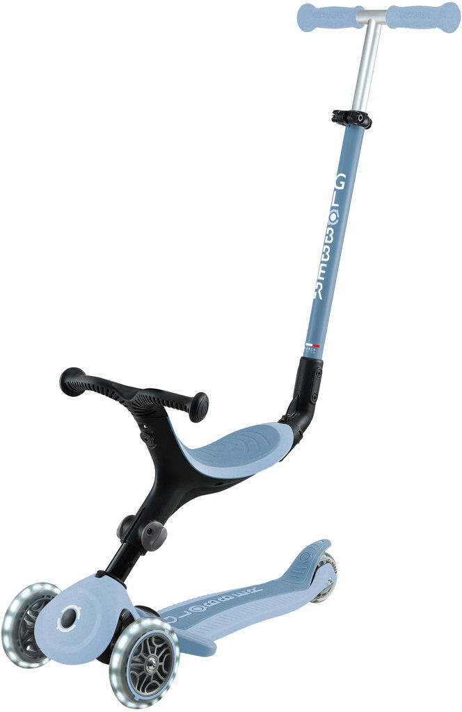 Globber Go Up Active Lights 3 in 1 Scooter and Ride-On Blue