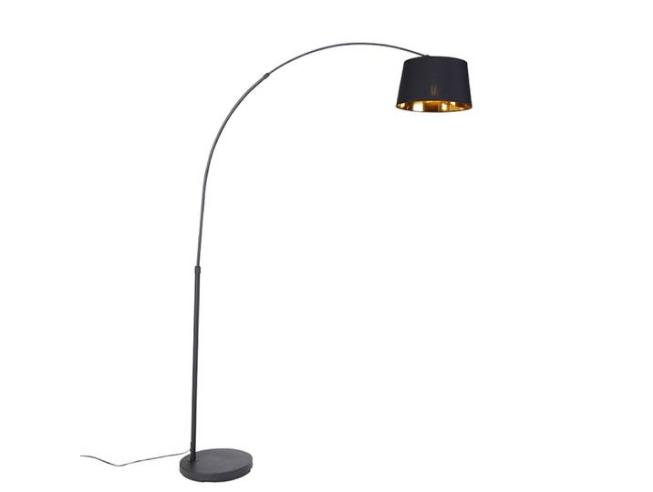 Lampadaire à  arc en acier noir