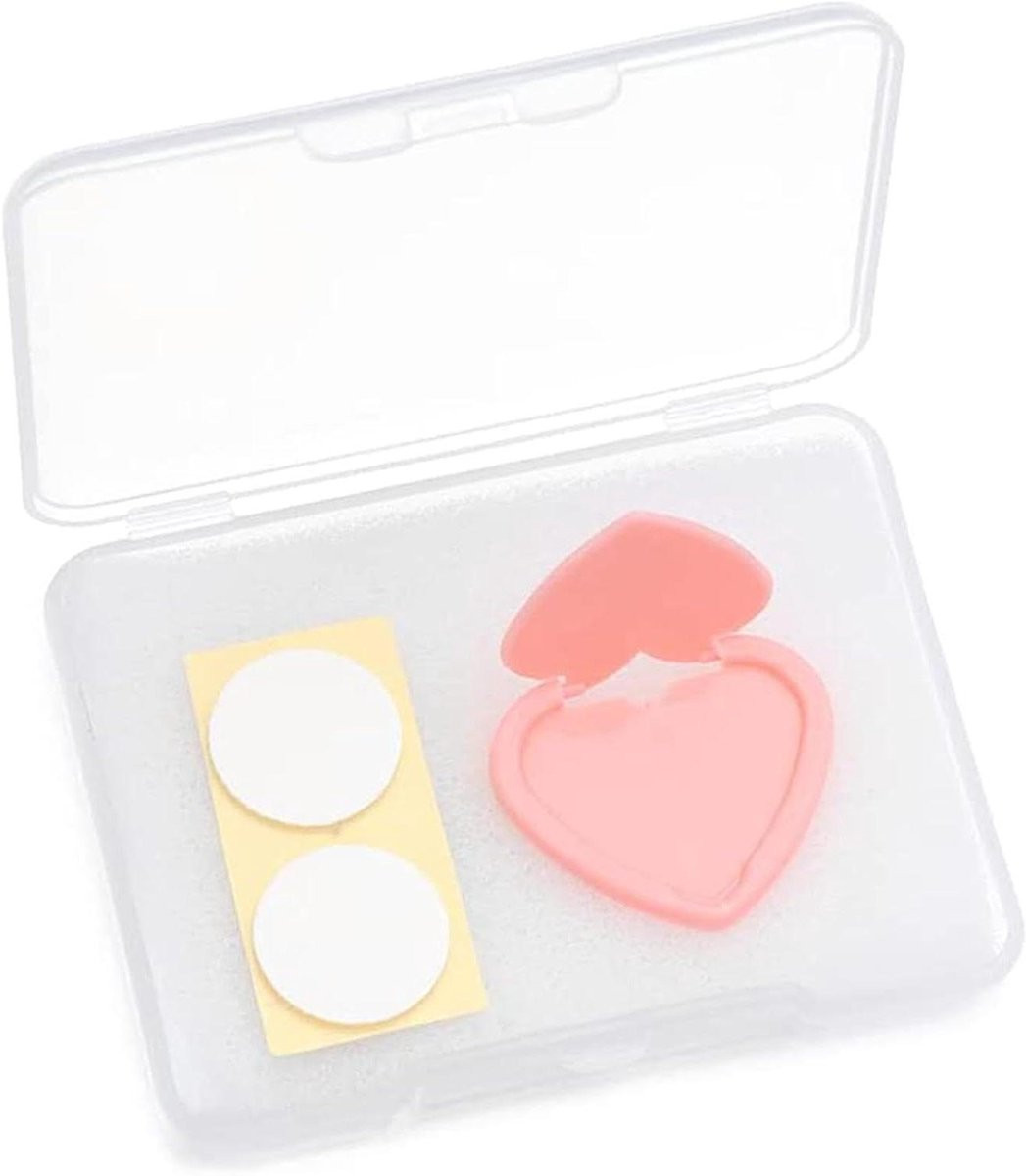 Lichtbak Knop Beschermer Pad Protector voor Diamant Schilderen - Hartvormig Ontwerp - Roze - 2,7 x 2,5 cm