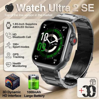 Uplift Treasures Ultra Smartwatch AMOLED GPS Waterproof With Call black Steel 2a