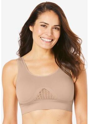 Plus Size Women's Wireless Cooling Seamless Bra by Secret Solutions in Nude (Size 2X)