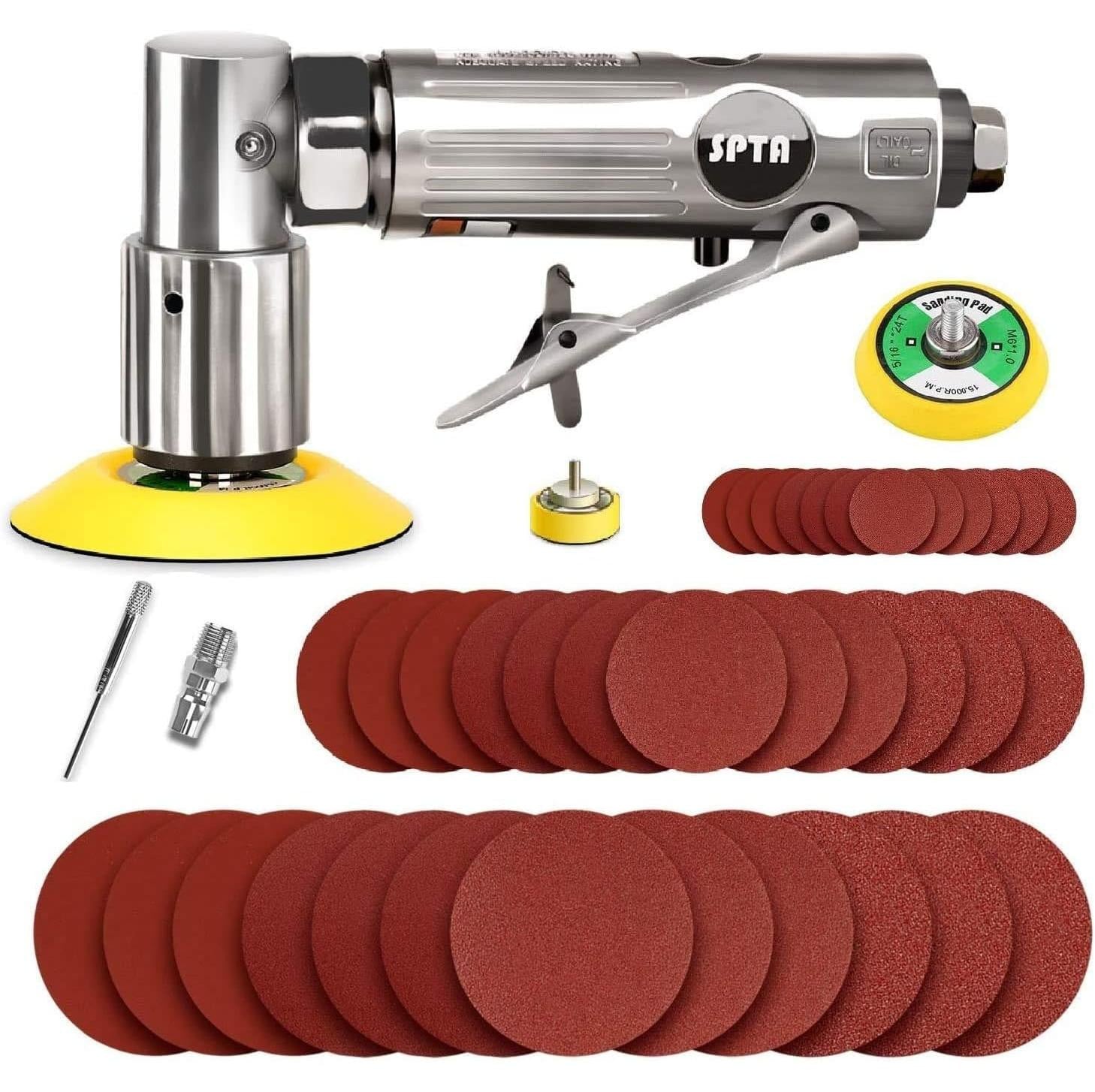 Lucht-aangedreven excentrische schuurmachine van 2 inch inclusief 12 schuurschijven