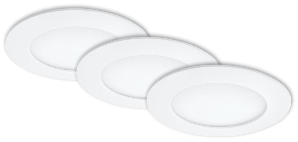 home24 LED-inbouwlamp Flat II set van 3 wit, ronde inbouwspots met koelwit licht