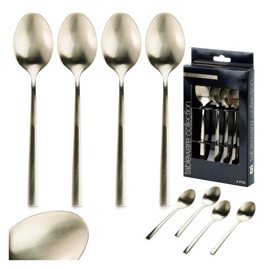 Excellent Houseware Tee-Löffel aus Edelstahl, vergoldet, 4er-Set, 15 cm, ORION (4 Stk., Löffel) (61269434)