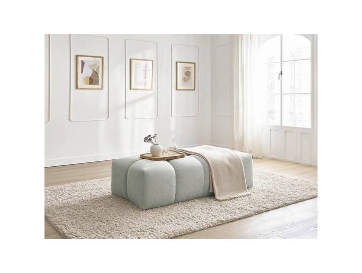 Hocker Everest, Hellgrau, Kunststoff, rechteckig, 140x70x40 cm, Wohnzimmer, Hocker, Sitzhocker