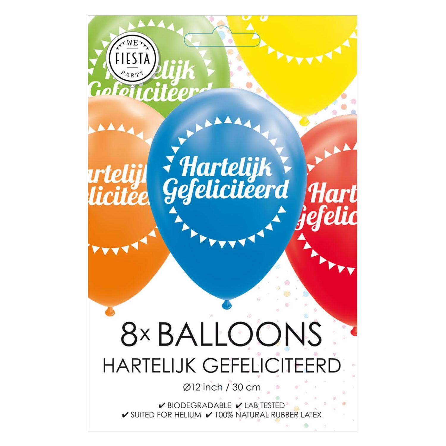 Globos Europe Luftballons Happy Birthday Mix Colors 30cm, 8St. (8x) (38849538)