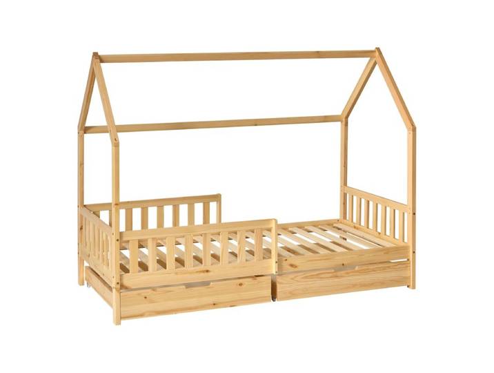 Lit cabane avec 2 tiroirs BOSCO pin