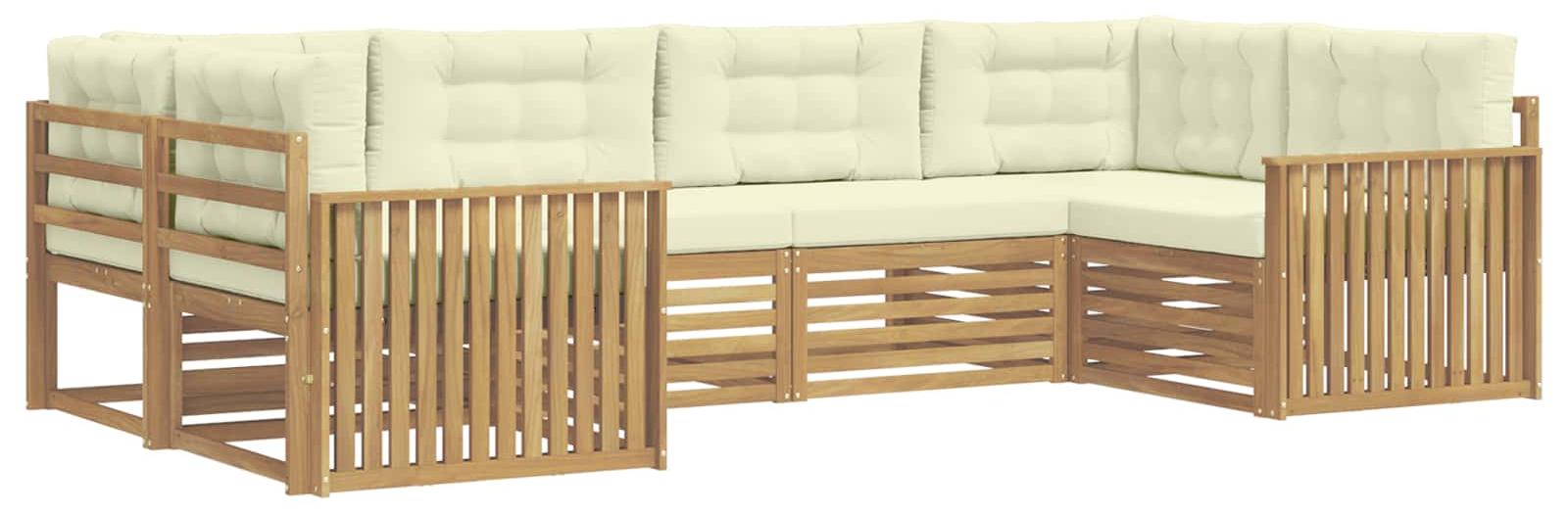 Garnitur aus 6 Outdoor-Sofas, weiß und cremefarben