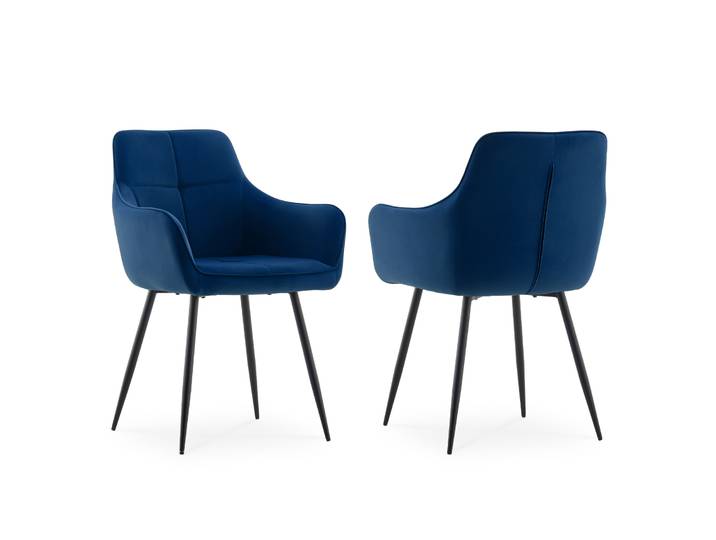 Chaise de salle à manger, lot de 2 chaises de cuisine rembourrées, chaise en velours capitonnée