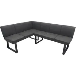 HTI-Living, Sitzbank, Eckbank 192 x 152 cm Schwarz Vemal kurzer Schenkel rechts (192 cm)