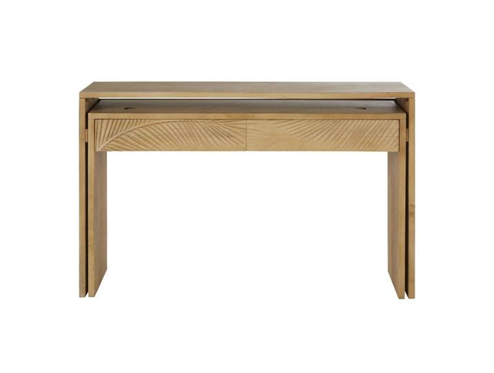 Bureau console 2 tiroirs en manguier massif
