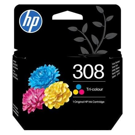 HP Hewlett-Packard 308 Tri-Color Original Ink Cartridge, 308 Tri-Color (7FP20UE#LS3)