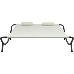 vidaXL Outdoor-Loungebett Stoff Cremeweiß