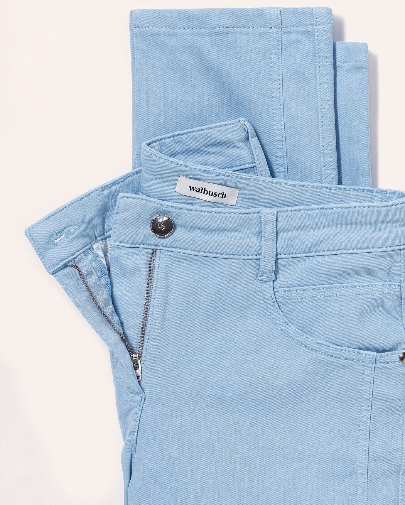 Walbusch 7/8-Baumwollhose Figurwunder, Regular Fit#normale Größen#Kurzgrößen, Farbe Blau, 24, mit Bauchweg-Funktion vorverlegte Seitennaht Damen