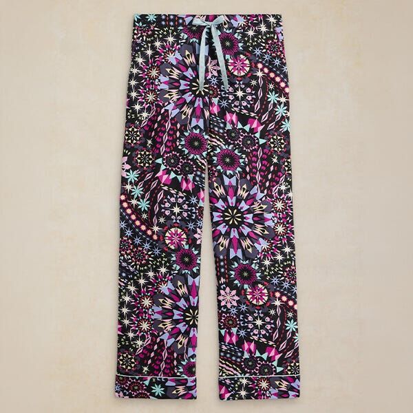 White Stuff Ladies Nina Pyjama Bottoms Black Multi