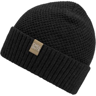 Beanie CHILLOUTS "Jonah Hat", Herren, schwarz, Strick, Obermaterial: 70% Polyester, 30% Baumwolle, Mützen Beanie, Wärmende Strick-Beanie für den urbanen Lifestyle