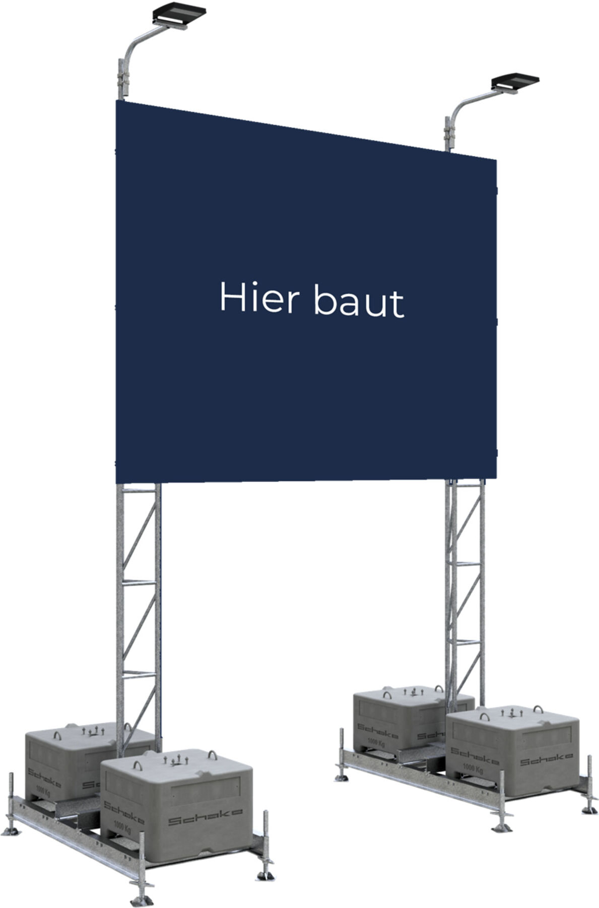 Schake Aufstellvorrichtung für Werbetafel 5x3m, mit Strahler, insektenfreundlich, Lichtfarbe: 3000 K (353350S1-IF-SET)