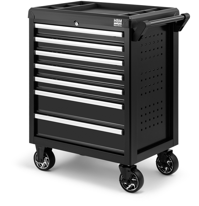 HBM carrello porta-utensili completo, 154 pezzi, nero