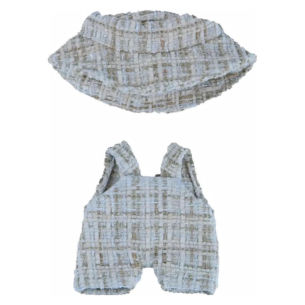 Heless Monster Styles, Bouclé Latzhose mit Fischerhut, blau, Grösse 15 cm (7512)