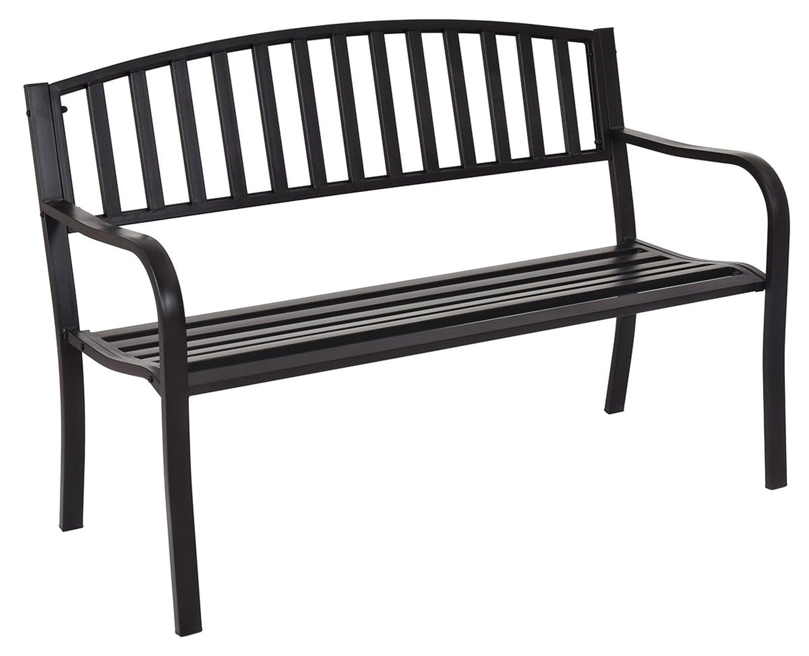Gartenbank - Terrassenbank - Parkbank - Balkonbank - Sitzbank - Metall - Wetterbeständig - 127x60x87 cm