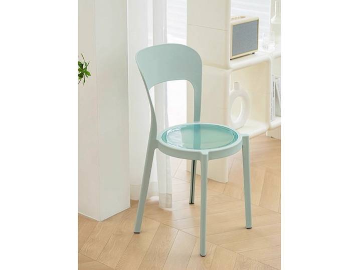 Chaise de salle à manger en plastique à coussin Transparent nordique, chaise de loisirs à dossier, chaise simple créative pour la maison, la salle à manger et le salon