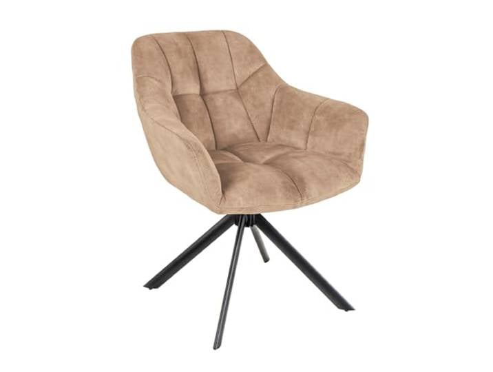 Riess Ambiente Stuhl Papillon - Champagner Greige - Samt Metall Auto-Return-Funktion, Ziersteppung, hoher Komfort, langlebig, stabil, Esszimmerstuhl, Eyecatcher