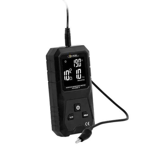 PCE Instruments Oberflächenwiderstandsmessgerät PCE-SRM |Messbereich 10 ³ Ω ... 10 ¹ Ω |±1 Dekade |Temp. 0 ... 50°C |±2°C