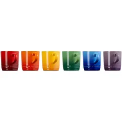 Le Creuset, Tasse, Set 6 cappuccino cups London 200 ml rainbow (200 ml, 6x)