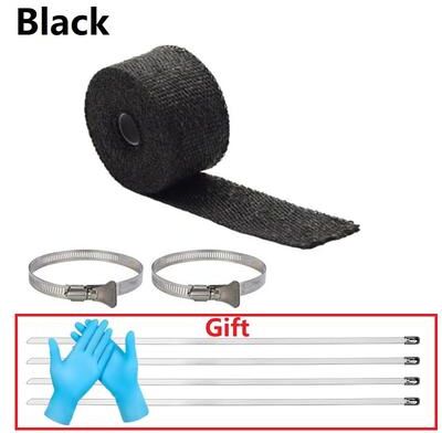 Smart Shopping Spot High Temp Stove Pipe Heat Shield Wrap With Clamps Fiberglass Fireproof Tape Protector black