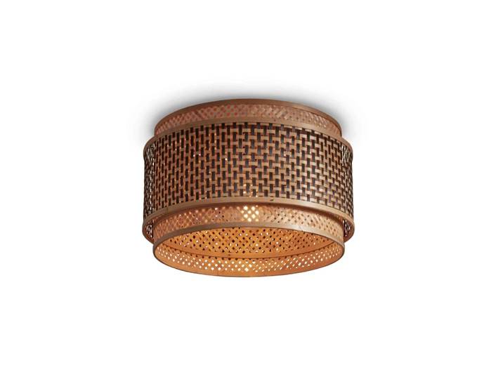 Plafonnier bambou naturel/noir, h. 25cm
