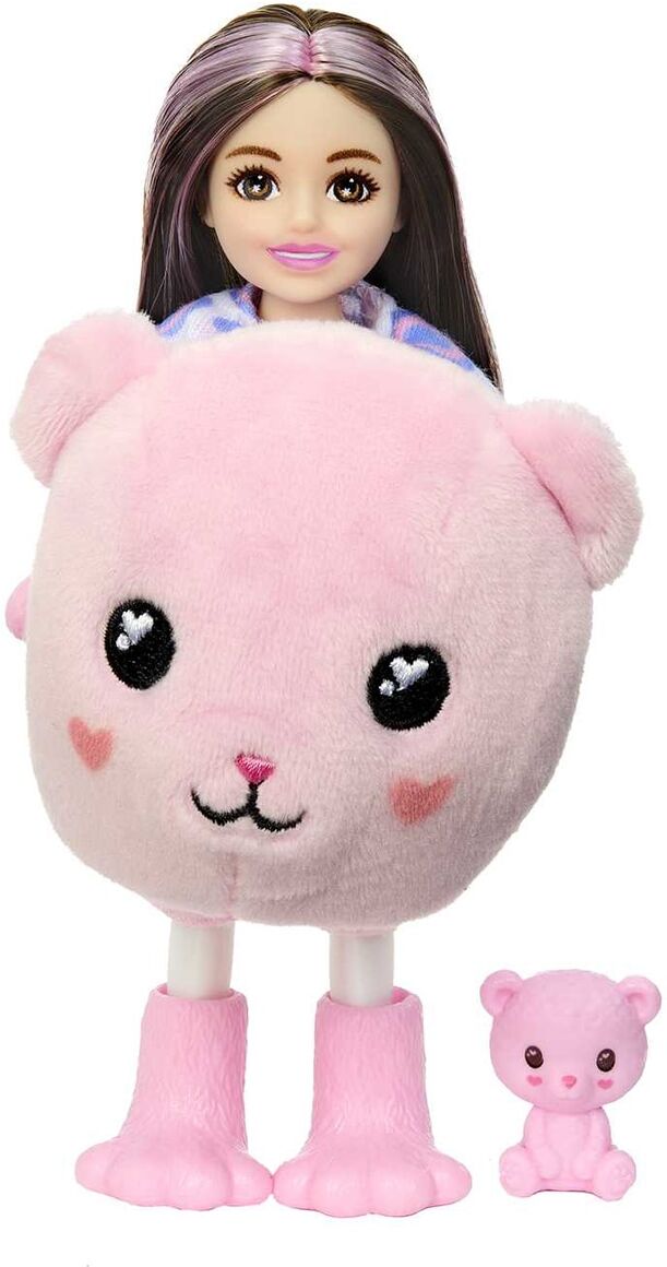 Barbie Chelsea Cutie Reveal Muñeca con disfraz de osito.