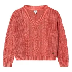 Pepe Jeans für Mädchen. PG7000040 Pullover Maggy rot (14Años= 164cm), Lässig, Baumwolle, Kinderbekleidung