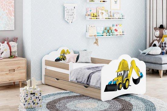 Kinderbett 80x160 mit Matratze, oberem Bettkasten und Sicherheitsgitter - vom Kleinkindbett bis zum Jugendbett
