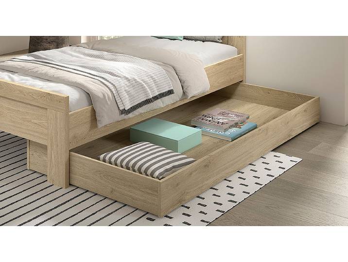 Bettschublade 199 x 19 x 94cm Braun/Beige