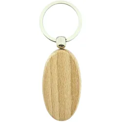 CombiCraft Holz Schlüsselanhänger Oval 54x30 mm - 10 Stück - Ohne Aufdruck