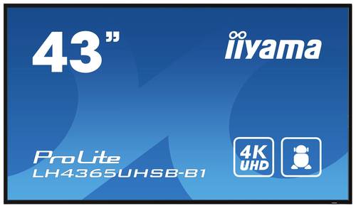 Iiyama ProLite LH4365UHSB-B1 Digital Signage Display EEK: E (A - G) 108 cm (42.5 Zoll) 3840 x 2160 Pixel 24/7 Anti-Einbrenn-Funktion, Media