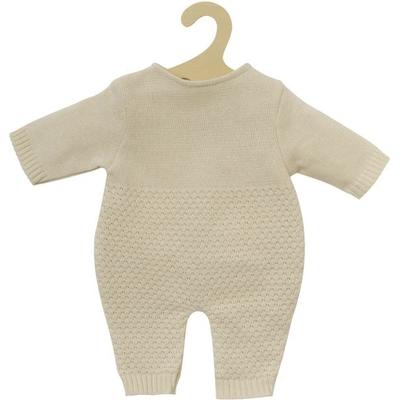 Puppen-Strickstrampler aus 100 % Bio-Baumwolle, ecru, Gr. 28-35 cm